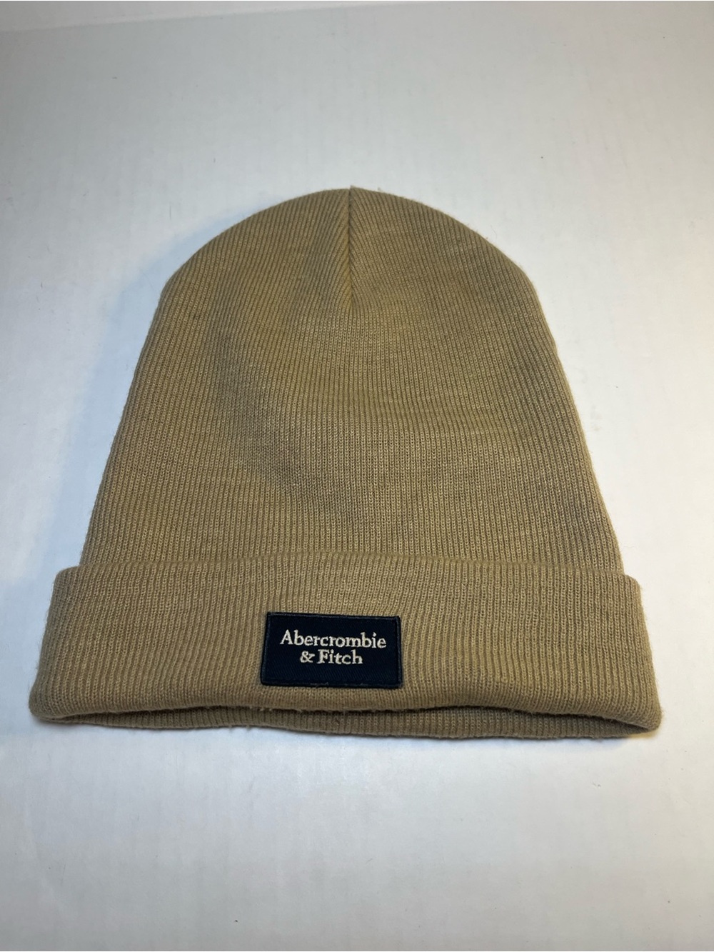 Abercrombie & Fitch Men's Beige Knit Cuffed Beanie